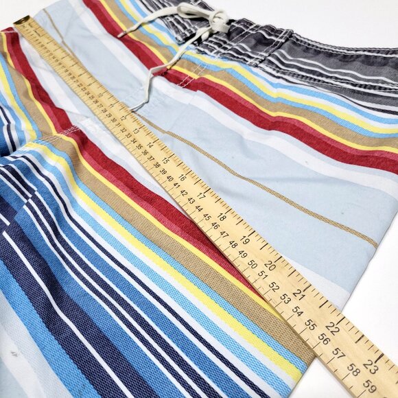 Billabong Men Hecho De Board Short Sz 36 Multicolor Stripe Cargo Swim Trunks Y2K - Picture 8 of 16